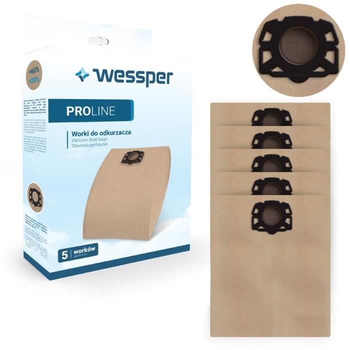 Wessper 10 sacs pour aspirateurs KARCHER WD4 KARCHER WD5 KARCHER WD6 -  Cdiscount Electroménager