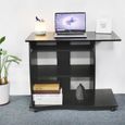 Bureau informatique - Table d'ordinateur - Noir - Style Moderne et Minimaliste-3