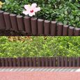 Aufun Bordure de pelouse en plastique 11.2 m Aspect bois Bordure de parterre de fleurs Bordure de jardin Bordure de tonte Marron-3