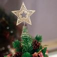 1 Set 2 Pcs Décorations d'arbre de Noël Star Tree Toppers tulle - noeud - ruban - ficelle articles - decoration de fete-3