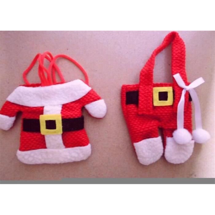 12 Chaussettes De Noël Pour Couverts - Décoration De Table Et Sapin - Cadeaux Et Bonbons