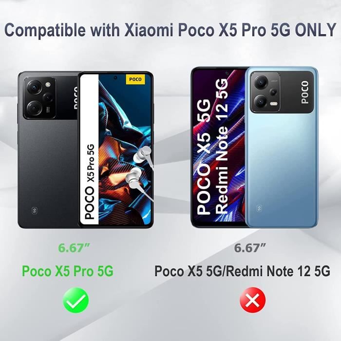Film de protection en verre trempé pour Xiaomi Redmi Note 12 4G/5G/Poco X5