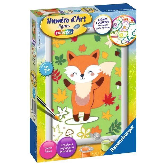 Luckyarina Peinture Par Numéros Renard – Kit Complet Avec Cadre – Décoration Murale 20x30 Cm Dès 5 Ans
