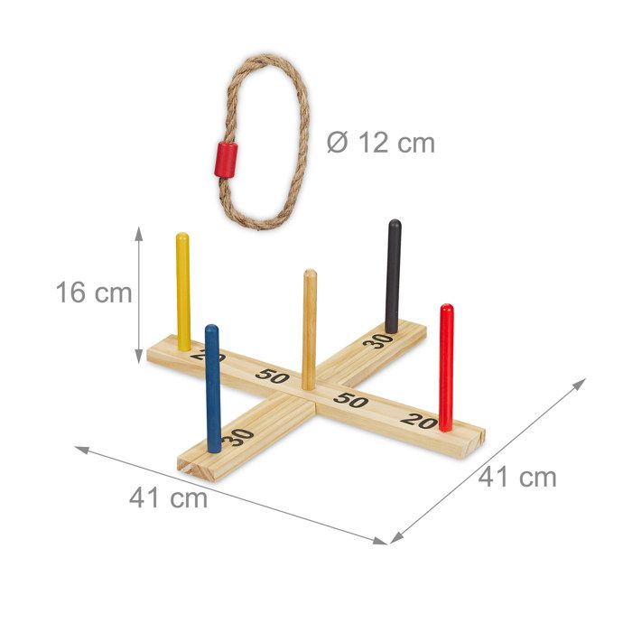 Jeu De Lancer D’anneaux Pirate – 5 Crochets + 10 Anneaux Corde – Pour Enfants, Fêtes, Extérieur, Anniversaire