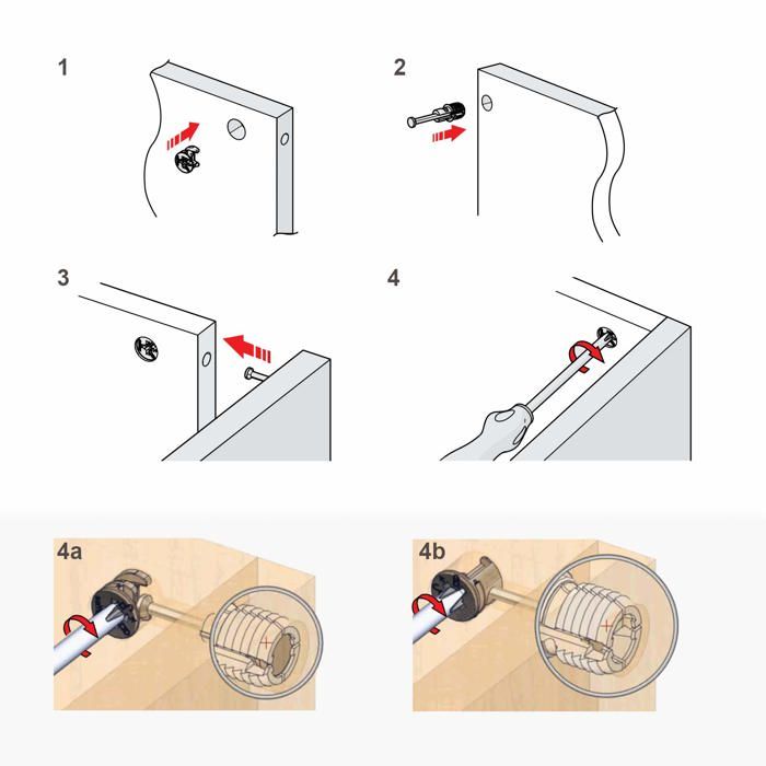 LOOTICH Keku EH 20 Paires De Fixations Pour Panneaux - Connecteurs à Visser Makrolon Noir - Jusqu'à 20 Kg - Supports Suspendus Invisibles