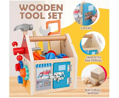 Établi à Outils pour Enfants Ensemble de Jeu en Bois avec Panneau Perforé Tableau Noir et Etagère de Rangement pour 3 +Ans et Plus Établi à Outils pour Enfants Ensemble de Jeu en Bois avec Panneau Perforé Tableau Noir et Etagère de Rangement pour 3 +Ans et Plus