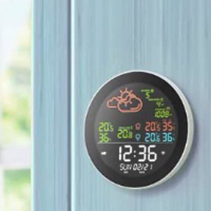 Tbest horloge météo sans fil Station météo sans fil LCD Réveil Tbest horloge météo sans fil Station météo sans fil LCD Réveil
