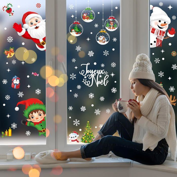 Lot De 2 Rouleaux D'Autocollants Ronds De Noël - 2,5 Cm - Père Noël, Bonhomme De Neige, Sapin - Pour Emballage Cadeaux & Déco