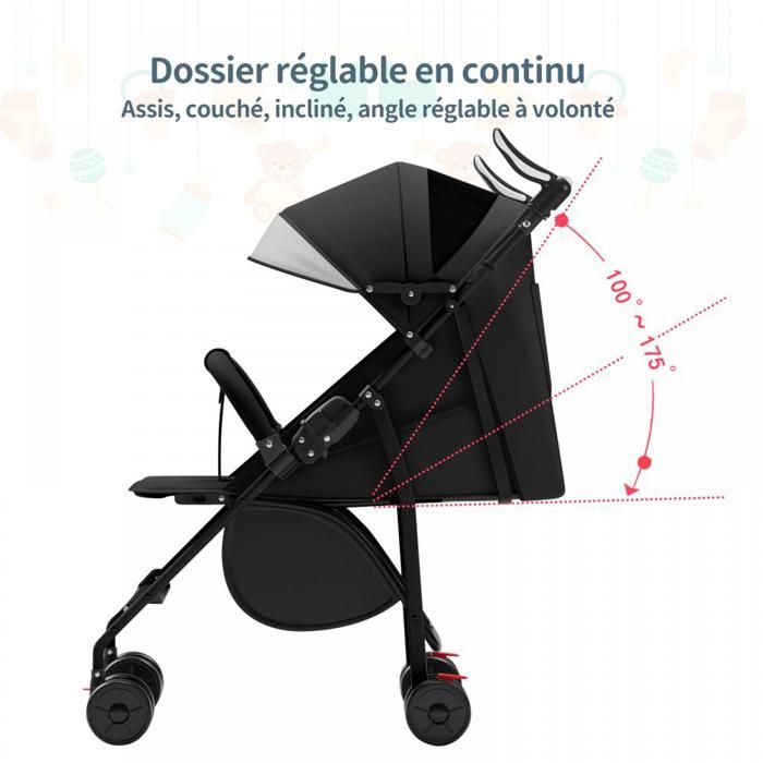 SUPFINE Poussette Canne, Légère, Dossier Réglable en Position Allongée — free download