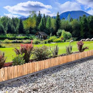Bordure De Pelouse En Bois Flexible 203 X 30 Cm - Décorative Pour Jardin, Facile à Installer