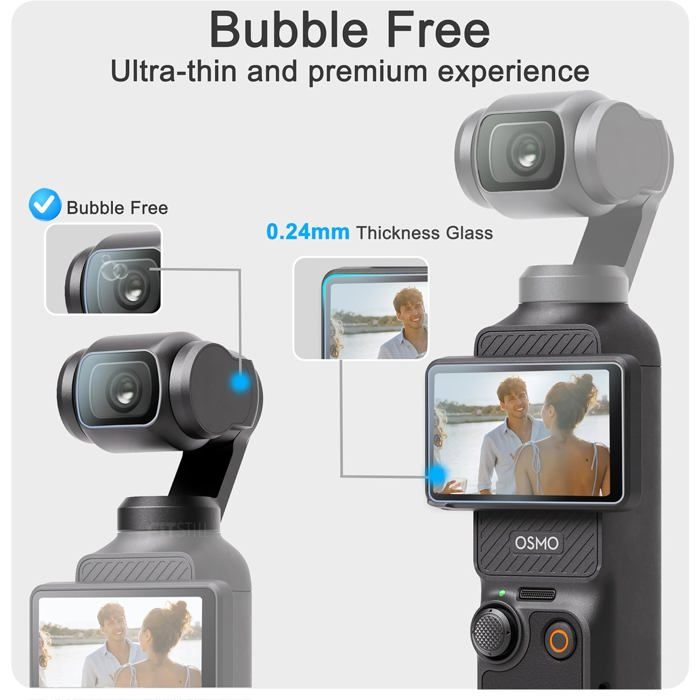 Film De Protection En Verre Trempé Pour DJI Osmo 360 - Lot De 2, Dureté 9H, Anti-rayures, Facile à Poser