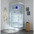 Cabine de douche bain à remous 70x90 Iride gauche - Largeur 90 cm - Longueur 90 cm-0