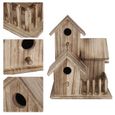AYNEFY nichoir à oiseaux Nichoir en bois petit jardin extérieur boîte de nidification d'oiseaux maison d'oiseau fournitures pour-0