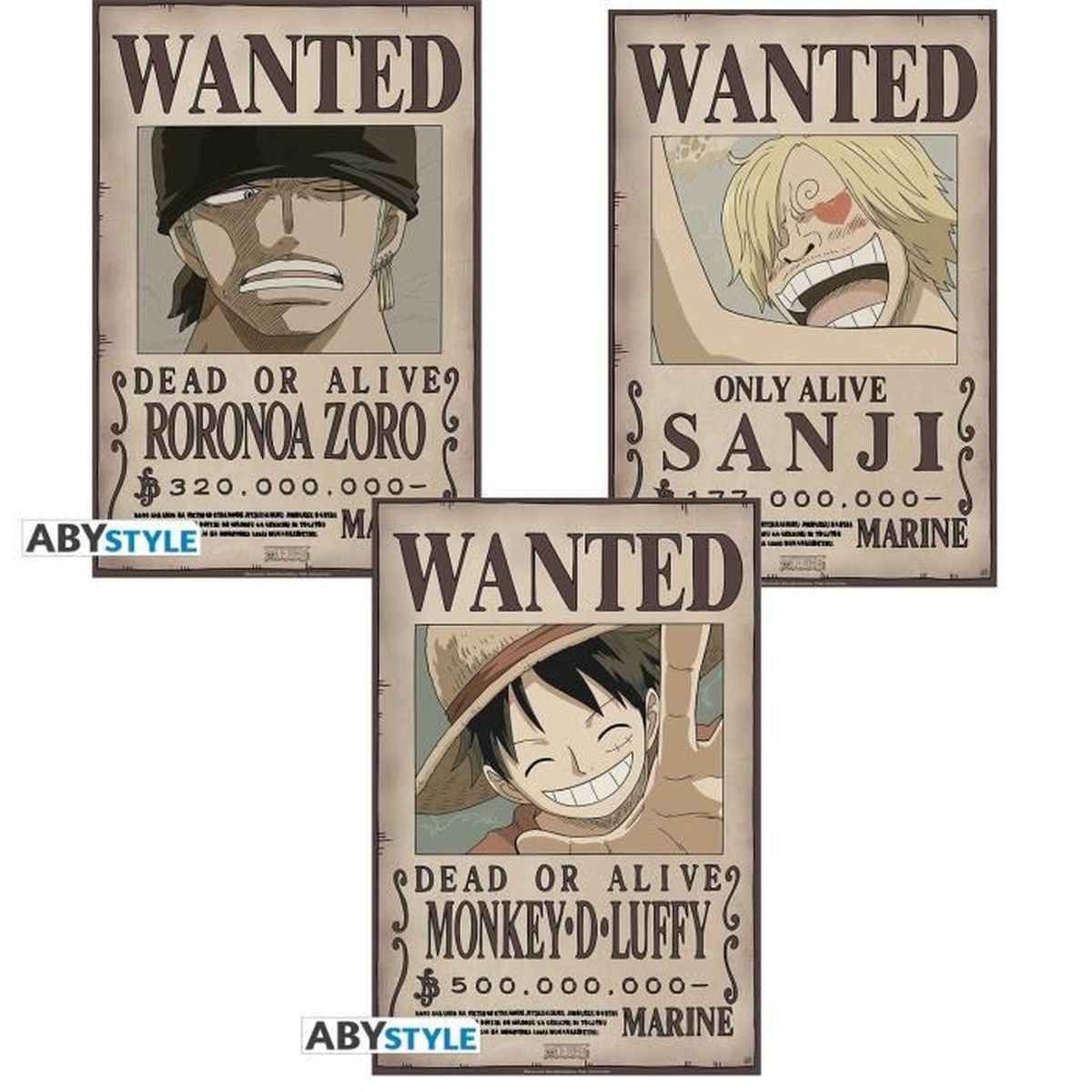 One Piece Lot De 3 Poster Wanted Luffy Zoro Sanji New 52x35 Cdiscount One Piece Lot De 3 Poster Wanted Luffy Zoro Sanji New 52x35 Cdiscount