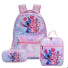 AODUX Sac à dos 3 Pièces pour Enfent Avec Sac à Lunch et Trousse à Crayons, Ensemble Sac à dos Stitch Sac à Dos pour Enfant