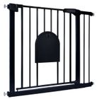 UISEBRT 85-95cm Extensible Barrière de Sécurité avec Chatière Fermeture Automatique sans Perçage pour Enfants et Animaux Noir