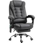 VINSETTO Fauteuil de bureau direction massant chauffant hauteur réglable dossier inclinable tissu gris