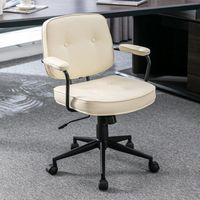 Wahson Chaise de Bureau Pivotante Moderne en Similicuir Fauteuil Bureau Réglable en Hauteur Chaise à roulettes pour Bureau,Blanc