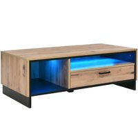 Table basse mosaïque bicolore - Meubles de salon modernes - 100*50*35cm