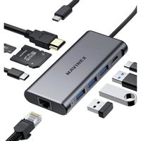 Hub USB C 9 en 1 4K vers HDMI, Station d'accueil USB C MAVINEX, PD 100W, Port de Donnees USB-C 5 Gbit/s, 3 Ports USB 3.0, Mic