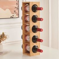 Casier à vin en bois - Meuble Range Bouteille - 5 compartiments - 13.5*12*53cm