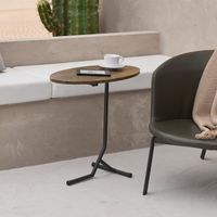 Table d'appoint ovale - EN.CASA - Karlebo - Marron - Contemporain - Design
