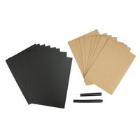 Carte kraft + Enveloppe noire 8 pièces + 2 marqueurs {couleur}
