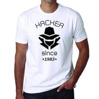 Homme Tee-Shirt Hacker Depuis 1983 – Hacker Since 1983 – 40 Ans T-Shirt Cadeau 40e Anniversaire Vintage Année 1983