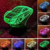 TD® Veilleuse 3D de bureau  Contrôle tactile  Sept couleurs réglables Aspect automobile Illusion Light