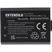 EXTENSILO Batterie compatible avec Canon EOS 2000D, 4000D, Kiss X50, Kiss X70, 1300D appareil photo, reflex numérique (1100mAh,