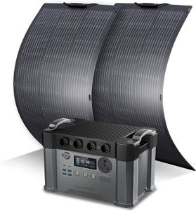 GROUPE ÉLECTROGÈNE ALLPOWERS S2000 Pro Station d'alimentation portable avec 2 panneaux solaires flexibles de 100W,1500Wh 2400W,générateur solaire
