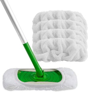 4 pcs Tête de Balai Serpillère - Rond Têtes Mop Réutilisable - Rotation
