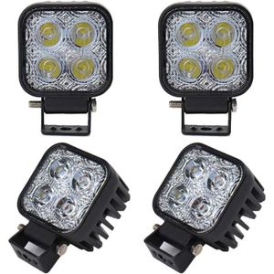 PHARES - OPTIQUES 4X 12W Phare 12V 24V Lampe LED Eclairage Auto Anti