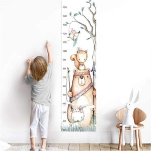 Gamloious Bricolage PVC Cartoon Hauteur échelle Toise Mesure Stickers muraux Amovibles pour Nursery Enfants Chambre Accueil Décor Decal Art H1 