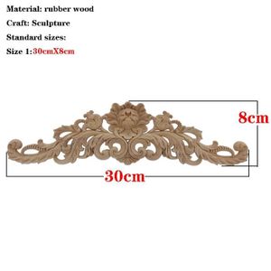 PiniceCore Nouveau Naturel Floral Bois Sculpt/é Decal Coin Appliques Murales Cadre Portes Meubles en Bois Figurines D/écoratives Sculpture sur Bois Artisanat 1pc