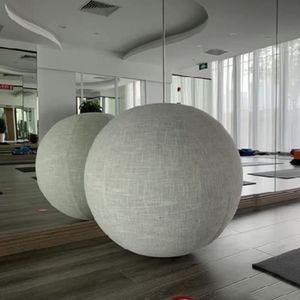 MEDECINE BALL MEDECINE BALL - BALLON DE MUSCULATION  Protecteur de boule de yoga facile à utiliser anti-poussière style-Grey and White L15