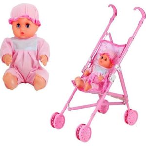 Chariot En Bois Avec Porte Bebe Poupees Mesure 38 X 51 X 35 Poussette Landau Pour Poupees Cdiscount Jeux Jouets