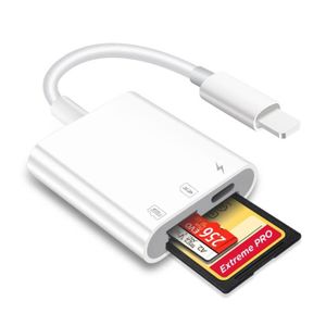 Certifié Apple MFi ] Lecteur de carte SD pour iPhone, iPad, appareil photo  de trail, lecteur de carte SD, adaptateur de carte mémoire pour  photographie, Plug and Play : : Informatique