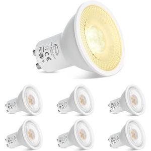 AMPOULE - LED Ampoule LED GU10 Spot Ampoules 7W Blanc Chaud 2700K AC85-265V Ampoules Non Dimmables (Pack of 6) [Classe énergétique E]