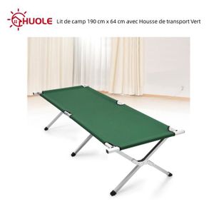 Lit de camping pliable XXL - Chaise de camping extra large - 190 x 65 x