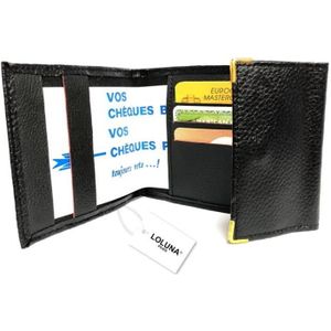en Cuir Noir Sylla Mandala Ying Yang Porte chéquier Porte Carte