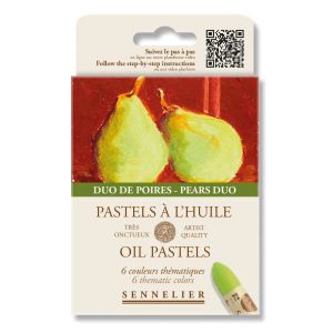 PASTELS - CRAIE D'ART Pastels à l'huile - Sennelier - Très onctueux - 6 couleurs - Duo de poires