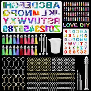 DAMILY® 62 pièces kit de moulle resine epoxy alphabet moule en résine de  silicone lettre