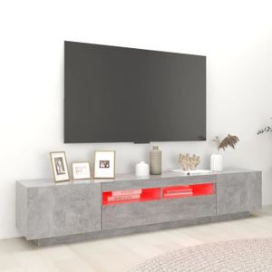 MEUBLE TV TIP - Meubles TV - Meuble TV avec lumières LED Gris béton 200x35x40 cm - YOSOO - DX11390