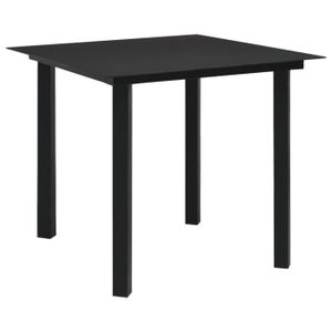 Ensemble table et chaise de jardin YOS-7029242083322Salon de jardin 3 pcs Rotin PVC Noir