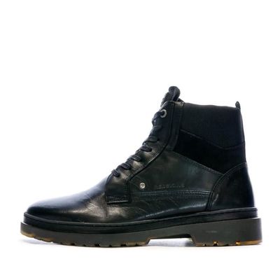 Boots homme Redskins Satisfait en cuir noir à lacets Noir