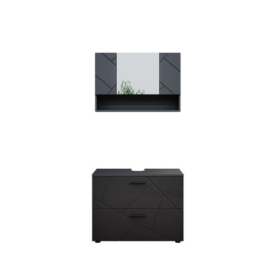 Vicco Armoire Haute Irma, 33x192cm Avec 2 Portes, Anthracite