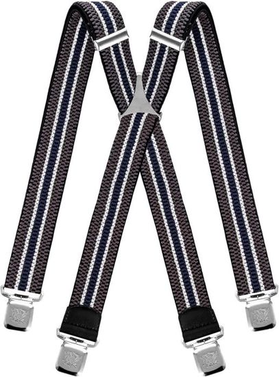 Bretelles Homme Pejoye - 4 Cm, Dos En X, 4 Clips Métalliques, Réglables (Taille Unique)