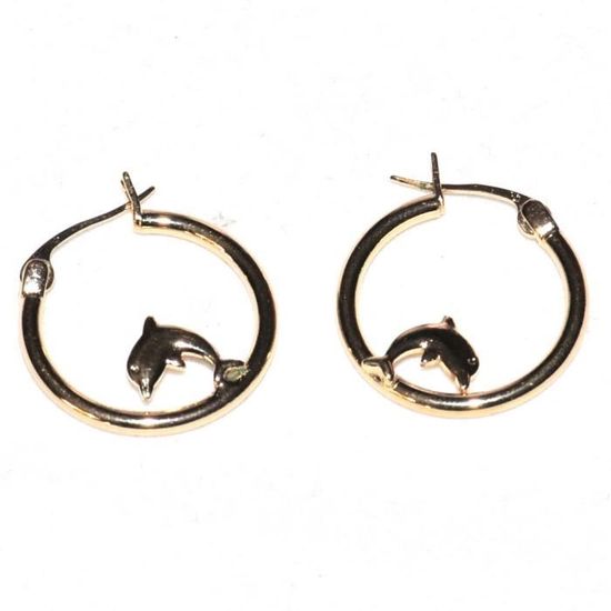 Boucles D'oreilles Anneaux Plaqué Or Poinçonné - Vintage Signé 2972