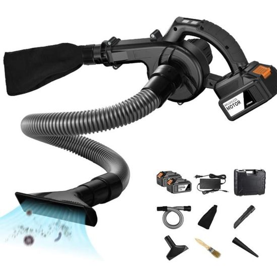 Souffleur De Feuilles Sans Fil 21V - 2 Batteries 3.0Ah - 800W, 210 Km/h - 2 Vitesses - Pour Jardin, Terrasse, Neige - 14